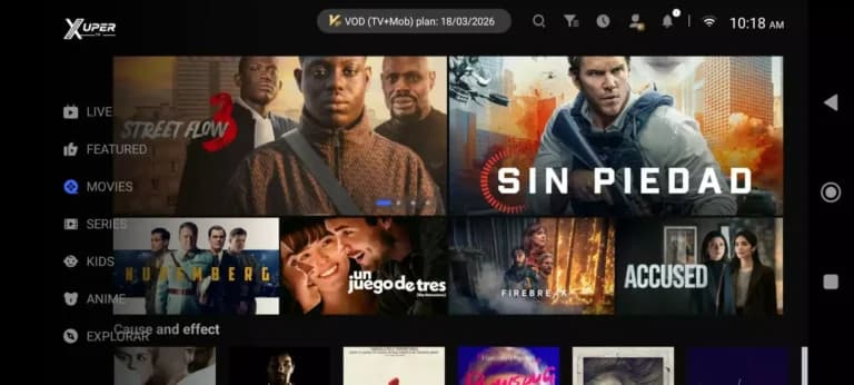 Xuper TV - Pantalla principal
