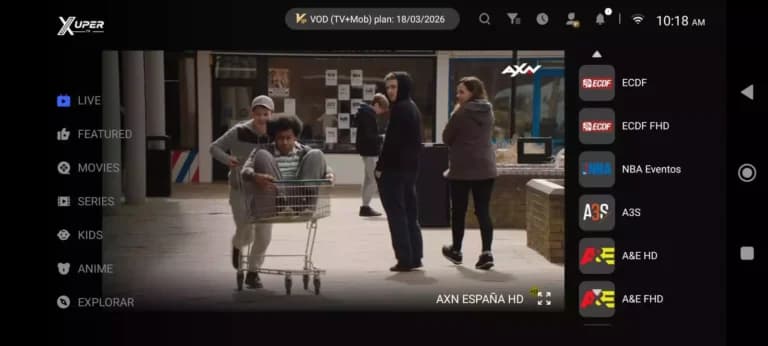 Xuper TV - Navegación